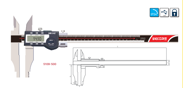 500 MM ÇİFT ÇENE DİJİTAL KUMPAS IP54