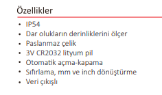 200 MM DERİNLİK KUMPASI DİJİTAL