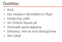 200 MM TEK KANCALI DERİNLİK KUMPASI DİJİTAL