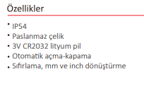 200 MM İÇ KANAL KUMPAS DİJİTAL