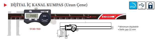 200 MM İÇ KANAL KUMPAS DİJİTAL