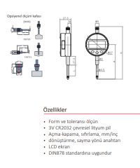 0-25,4 MM KOMPARATÖR SAATİ DİJİTAL