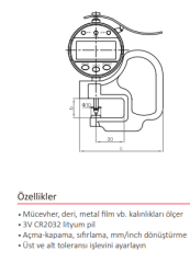0-12,7 MM BORU KALINLIK KOMPARATÖRÜ DİJİTAL